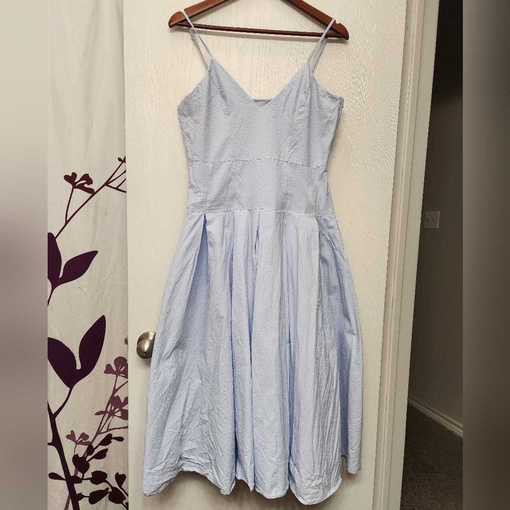 H&M | Gorgeous Sky Blue Pleated Spring Dress